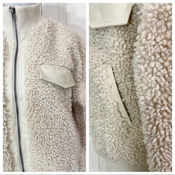 EXPRESS X Negin Mirsalehi sherpa jacket off white cream - Picture 6 of 10